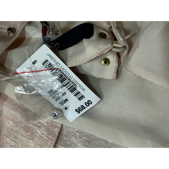 NWT Champagne Studded Open Back Peplum Top Medium- South Moon Under - Picture 2 of 12